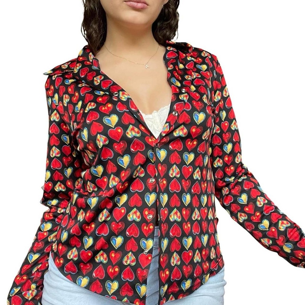 Vintage denny rose print shirt